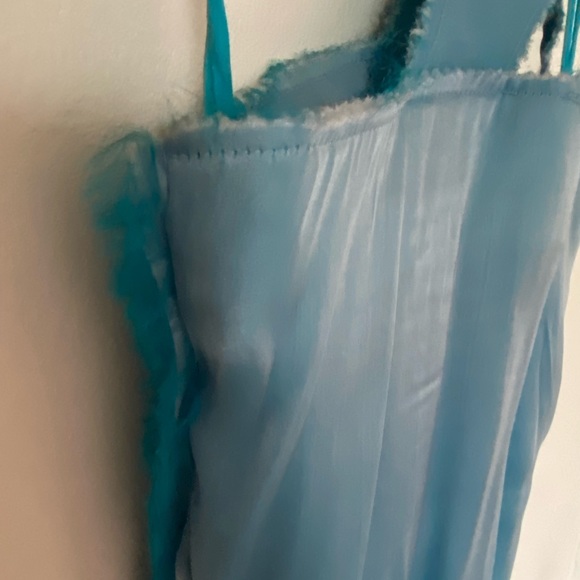 Rodarte | Delicate Blue Silk | Floaty Slip Dress | Neck Detail | UK 8-10 - Picture 11 of 12